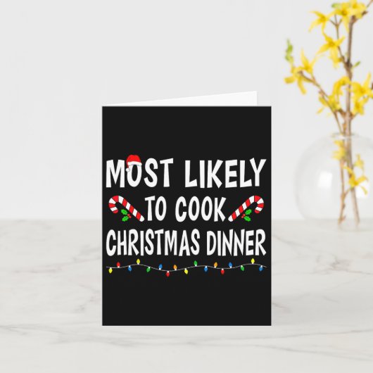 Hoogstwaarschijnlijk om te koken kerstdiner grappi kaart (Gele Bloem)