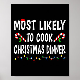 Hoogstwaarschijnlijk om te koken kerstdiner grappi poster
