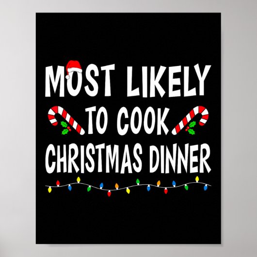 Hoogstwaarschijnlijk om te koken kerstdiner grappi poster (Voorkant)