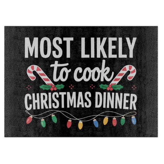 Hoogstwaarschijnlijk om te koken kerstdiner grappi snijplank (Voorkant)