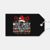 Hoogstwaarschijnlijk om te smeken om kerstcadeaus  cadeaulabel (Voorkant (Horizontaal))