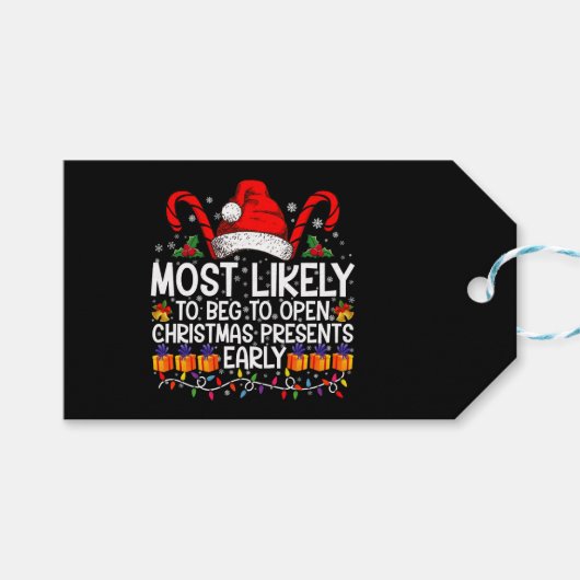 Hoogstwaarschijnlijk om te smeken om kerstcadeaus  cadeaulabel (Voorkant (Horizontaal))