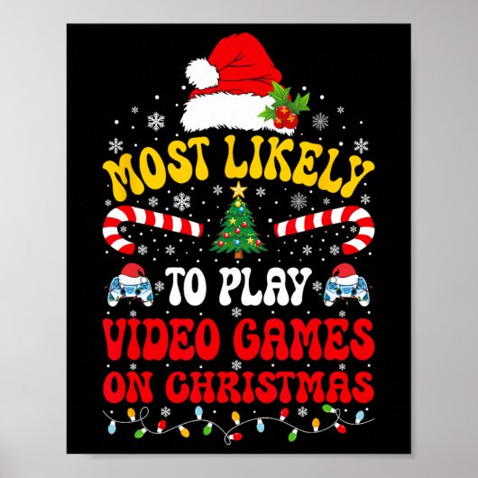 Hoogstwaarschijnlijk om videogames te spelen Grapp Poster (Voorkant)