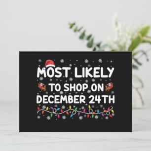 Hoogstwaarschijnlijk op 24 december met Kerst wink Kaart