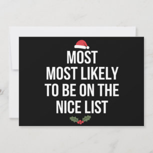 Hoogstwaarschijnlijk op de lijst van brave kindere feestdagenkaart