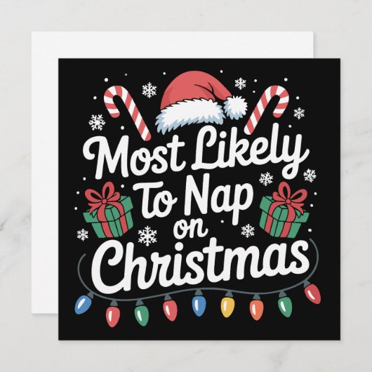 Hoogstwaarschijnlijk op kerstdag een dutje doen, f feestdagenkaart (Voorkant / Achterkant)