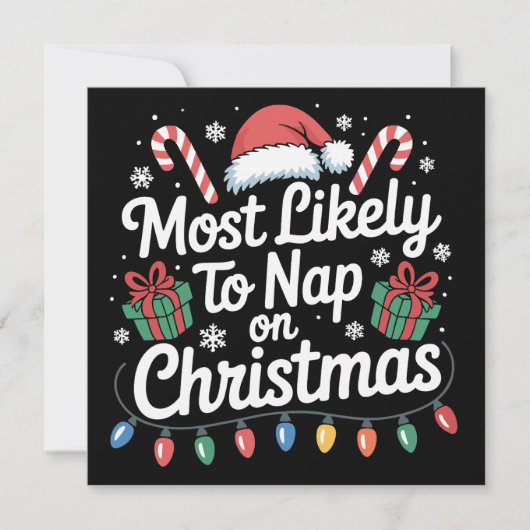 Hoogstwaarschijnlijk op kerstdag een dutje doen, f feestdagenkaart (Voorkant)