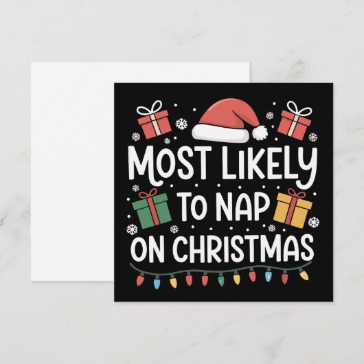 Hoogstwaarschijnlijk op kerstdag een dutje doen, g feestdagenkaart (Voorkant / Achterkant)