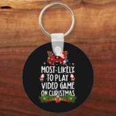 Hoogstwaarschijnlijk op kerstdag Kerstmis videogam Sleutelhanger (Voorkant)