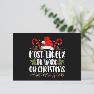 Hoogstwaarschijnlijk op kerstdag werken Familie-ma Bedankkaart