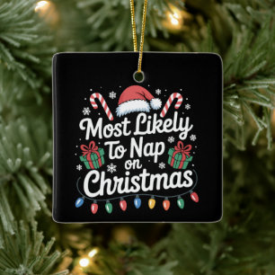 Hoogstwaarschijnlijk op Kerstmis Slaapt Familie Ma Keramisch Ornament