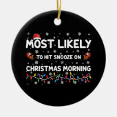 Hoogstwaarschijnlijk op kerstochtend snooze keramisch ornament (Voorkant)