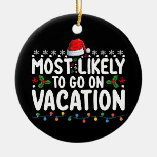 Hoogstwaarschijnlijk op vakantie kerst familie keramisch ornament