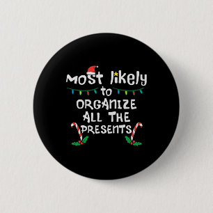 Hoogstwaarschijnlijk organiseren Cadeaus Kerstmis  Ronde Button 5,7 Cm