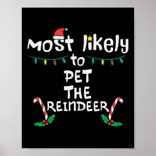Hoogstwaarschijnlijk Pet Rendier Kerstmis Familie  Poster