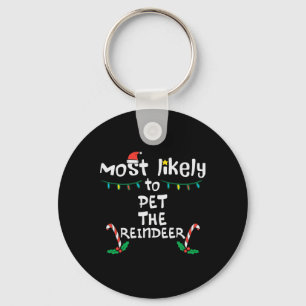 Hoogstwaarschijnlijk Pet Rendier Kerstmis Familie Sleutelhanger