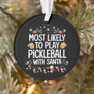 Hoogstwaarschijnlijk Pickleball Spelen Met Santa F Ornament