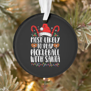 Hoogstwaarschijnlijk Pickleball Spelen Met Santa F Ornament