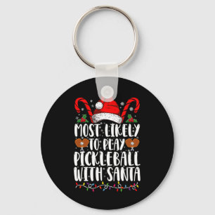 Hoogstwaarschijnlijk Pickleball Spelen Met Santa F Sleutelhanger
