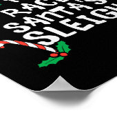 Hoogstwaarschijnlijk Race Santa Sleigh Kerstmis Ke Poster (Hoek)