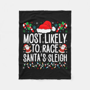 Hoogstwaarschijnlijk racen Santa's Sleigh Family X Fleece Deken