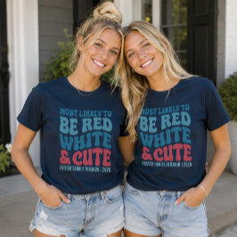 Hoogstwaarschijnlijk Rood Wit en Schattig Aangepas T-shirt