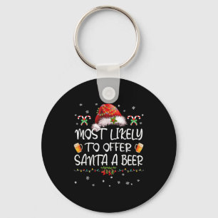 Hoogstwaarschijnlijk Santa een bier met Kerstmis t Sleutelhanger