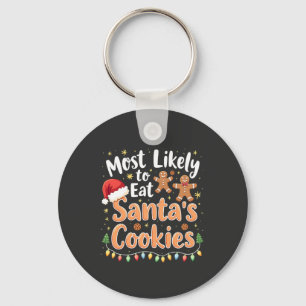 Hoogstwaarschijnlijk Santa's Cookies Santa Hat ete Sleutelhanger