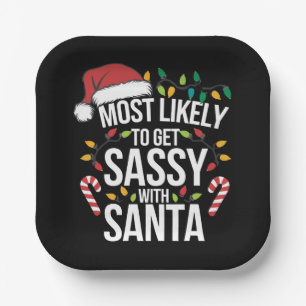 Hoogstwaarschijnlijk Sassy Worden Met Kerstman Ker Papieren Bordje