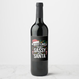 Hoogstwaarschijnlijk Sassy Worden Met Kerstman Ker Wijn Etiket