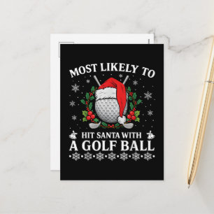 Hoogstwaarschijnlijk Sinterklaas met een golfbal t Feestdagenkaart