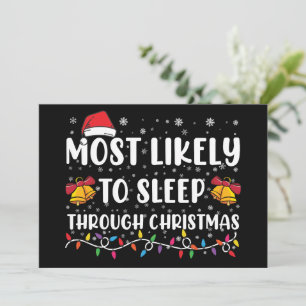 Hoogstwaarschijnlijk Slaapt Door Kerstmis Familie  Kaart
