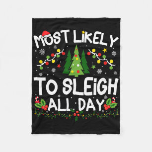 Hoogstwaarschijnlijk slee de hele dag kerst matchi fleece deken