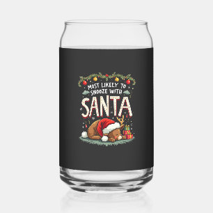 Hoogstwaarschijnlijk snooze met Santa Sleepy Reind Blikvorm Glas
