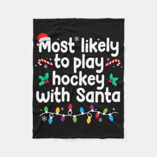 Hoogstwaarschijnlijk speelt Hockey met de Kerstman Fleece Deken