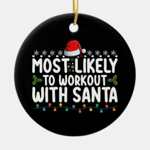 Hoogstwaarschijnlijk Sporten Met Kerstman Fitnessc Keramisch Ornament