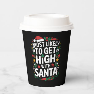 Hoogstwaarschijnlijk stoned met Kerstman kerstweds Papieren Bekers