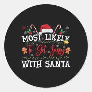 Hoogstwaarschijnlijk Sy Krijgen Met Kerstman Fun K Ronde Sticker