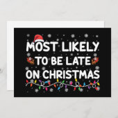 Hoogstwaarschijnlijk te laat met kerstpyjama kaart (Voorkant / Achterkant)