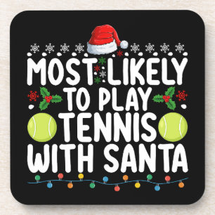 Hoogstwaarschijnlijk tennis te spelen met Kerstman Bier Onderzetter