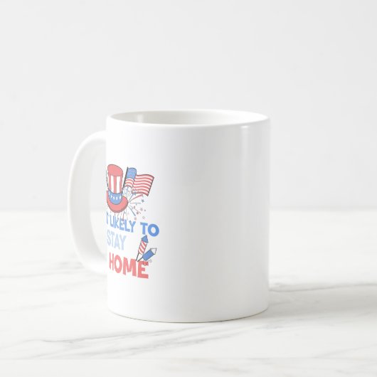 Hoogstwaarschijnlijk thuis blijven 4 juli Matching Koffiemok (Voorkant links)