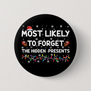 Hoogstwaarschijnlijk vergeet de verborgen Kerstcad Ronde Button 5,7 Cm