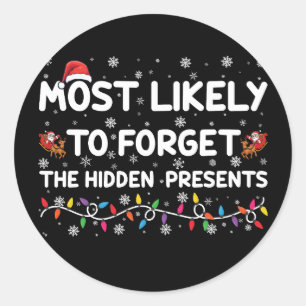 Hoogstwaarschijnlijk vergeet de verborgen Kerstcad Ronde Sticker