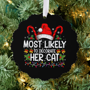 Hoogstwaarschijnlijk versiert ze haar kattengesin  ornament kaart