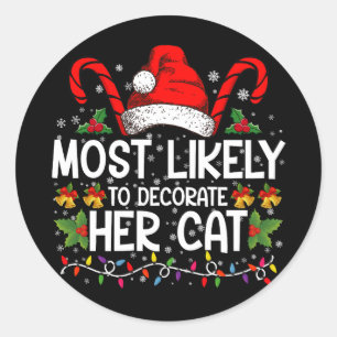 Hoogstwaarschijnlijk versiert ze haar kattengezin ronde sticker