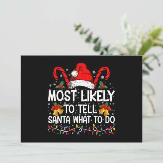 Hoogstwaarschijnlijk vertelt Santa wat hij moet do Kaart (Staand voorkant)