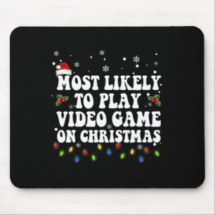 Hoogstwaarschijnlijk videogame spelen op kerstman  muismat