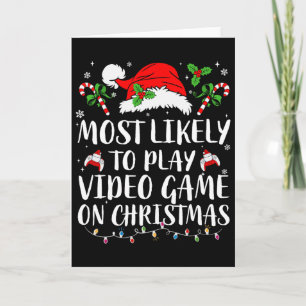 Hoogstwaarschijnlijk videogame te spelen op kerstf kaart