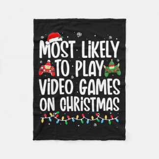 Hoogstwaarschijnlijk videogames spelen met Kerstmi Fleece Deken