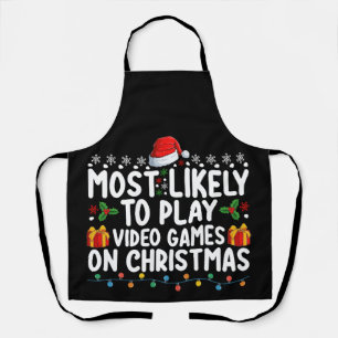 Hoogstwaarschijnlijk videogames spelen op kerst ga schort